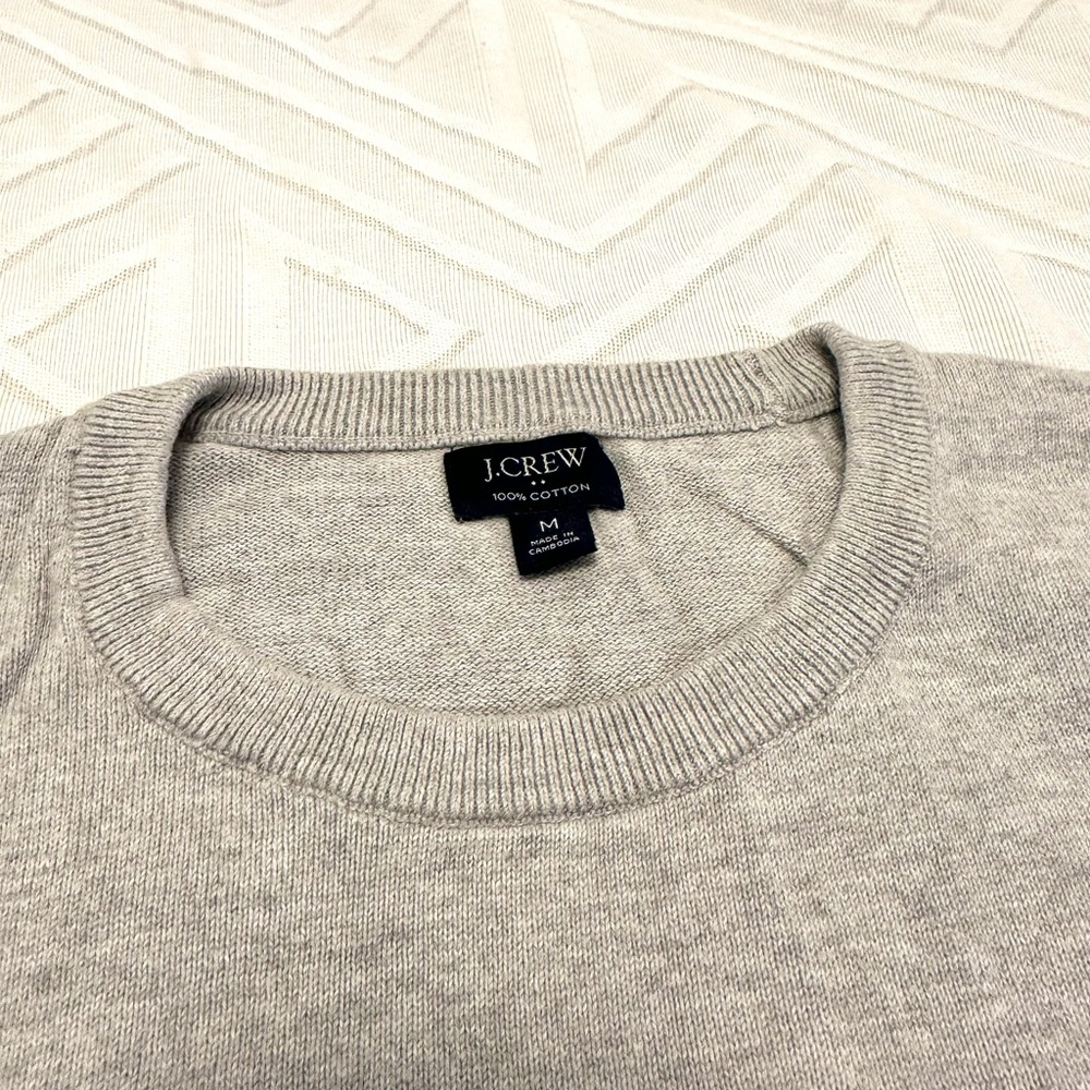 J. Crew Cotton piqué-stitch crewneck sweater